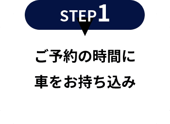 ご予約の時間に車をお持ち込み